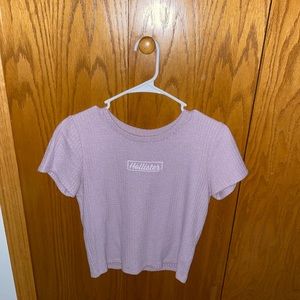 lavender hollister knit crop top